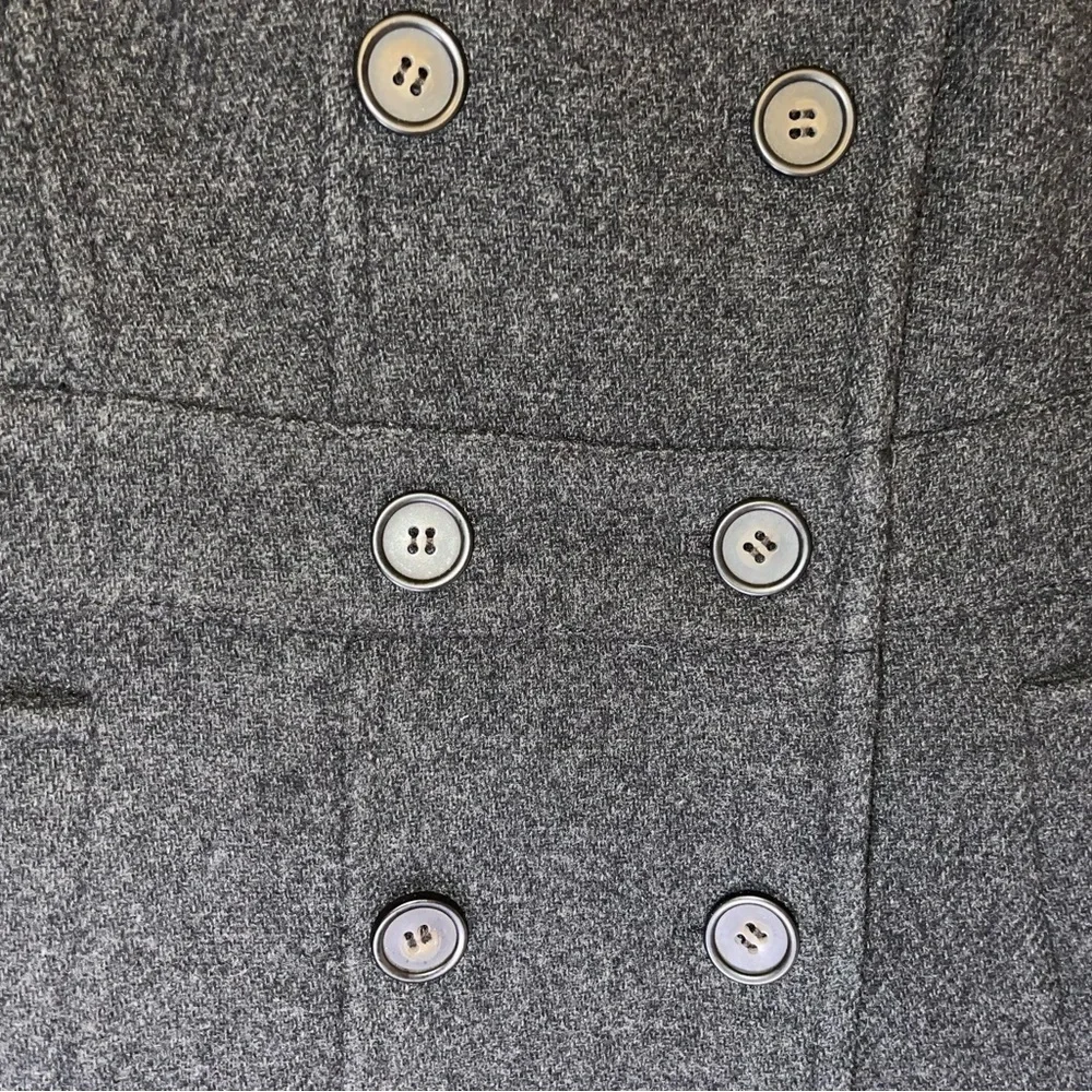J. Crew Charcoal Dark Gray Stadium Cloth Nello Gore Wool Blend Pea Coat - Picture 9 of 11